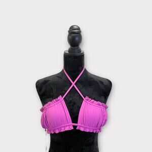 Free People x Toast Ruffle Bikini Top Size Small Purple‎ - Wear Multiple Ways!